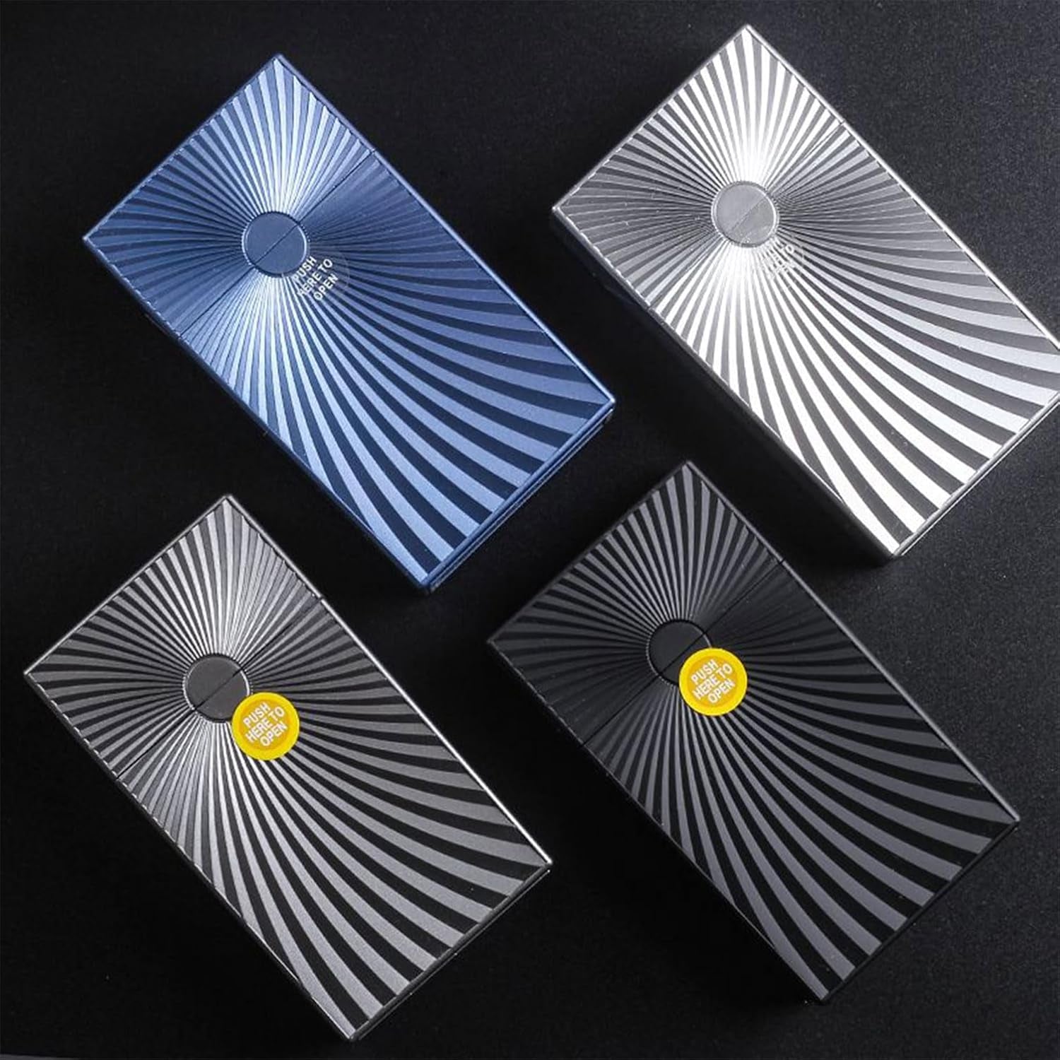 Cigarette Case Box 100Mm Cigarettes 100’S Size Women and Men Perfect Roll Your Own Regular Cigs (2 Boxes Black + Silver, 100Mm)