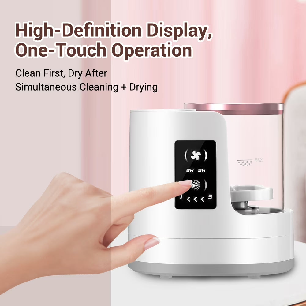 3 in 1 Electric Makeup Brush Cleaner and Dryer, Automatic USB Cosmetic Brush Cleaning Machine with Holder for Deep Cleaning Makeup Brushes, Portable Beauty Essential for Travel Daily Use
