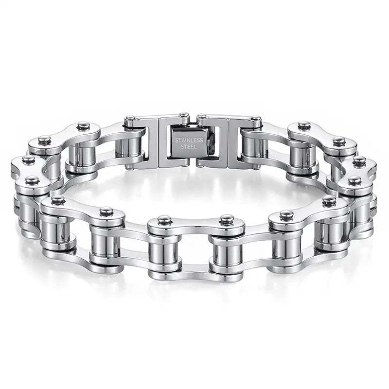 Trendy Hip Hop Punk Motorcycle Chain Bracelet, Fashion Street Style Men'S Versatile Link Bracelet, Cuban Link Bracelet, Stylish Jewelry Accessory(8.5Inch)