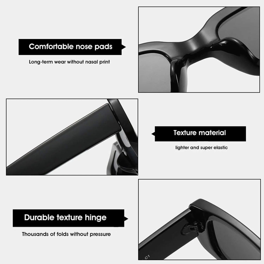 Rectangle Sunglasses for Women Retro Driving Glasses - 90S Vintage Narrow Square Frame - Aesthetic Fashion Eyewear for Streetwear & Travel