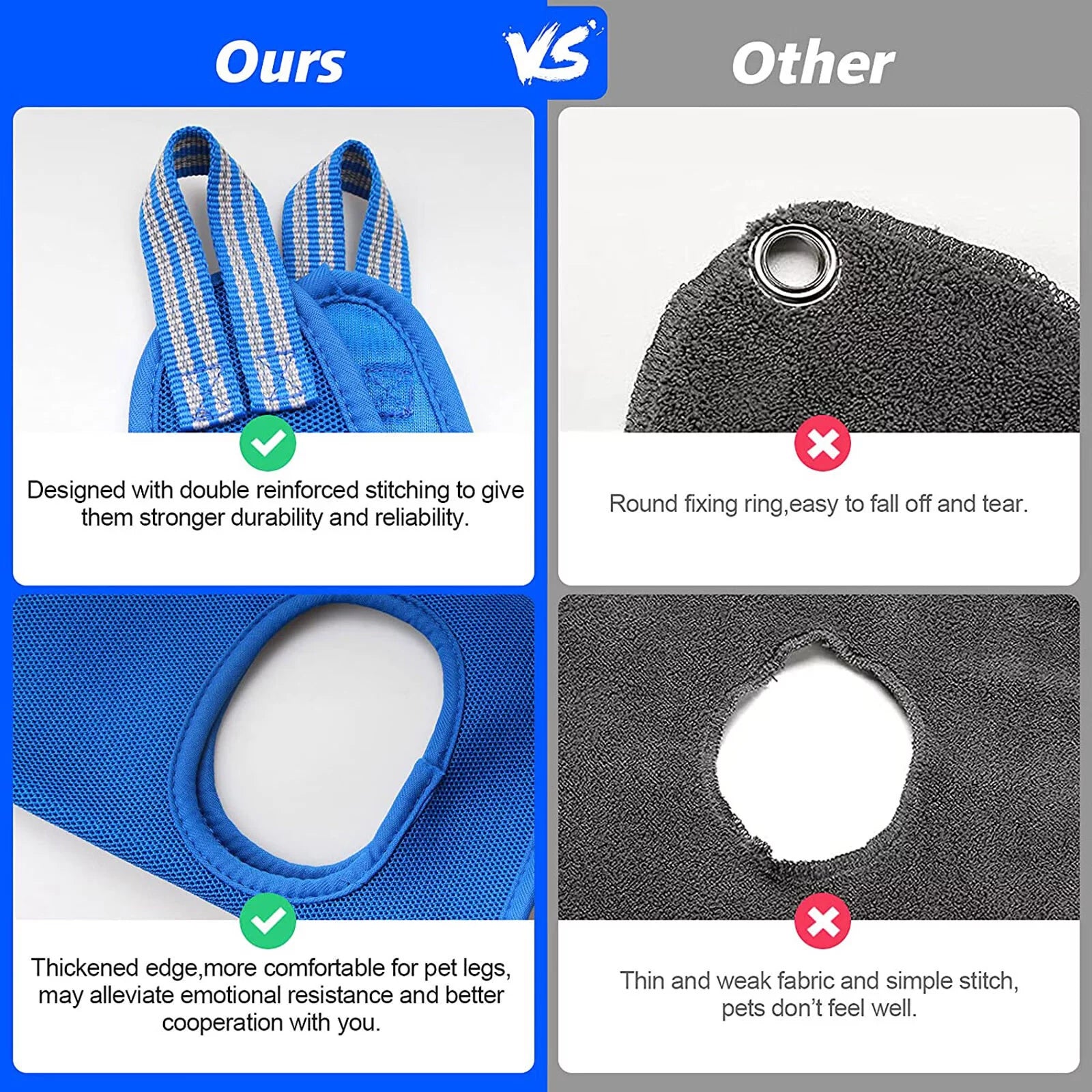 Sehao Pet Grooming for Dog Grooming Harness for Nail Trimming Pet Grooming Sling Helper Holder Pet Accessories Blue L