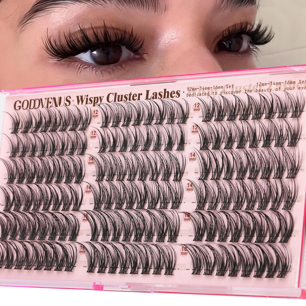 Wispy Natural Lash Clusters CC Curl DIY Cluster Eyelash Extensions for Clean Makeup, Individual False Eyelashes Cat Eye Lash Clusters