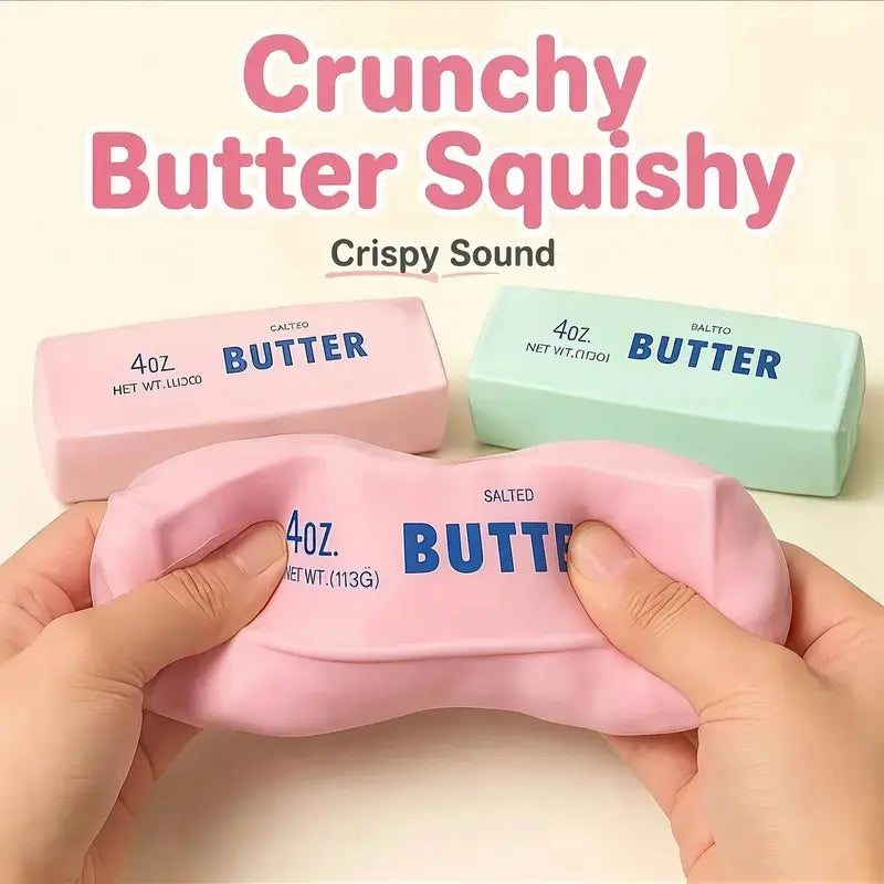 Crunchy Squishy Moldable Butter Fidget Toy - Colorful, Crinkly Sound Sensory Tool, Unisex Stress Relief Item for Ages 6+, Fun Gift Option