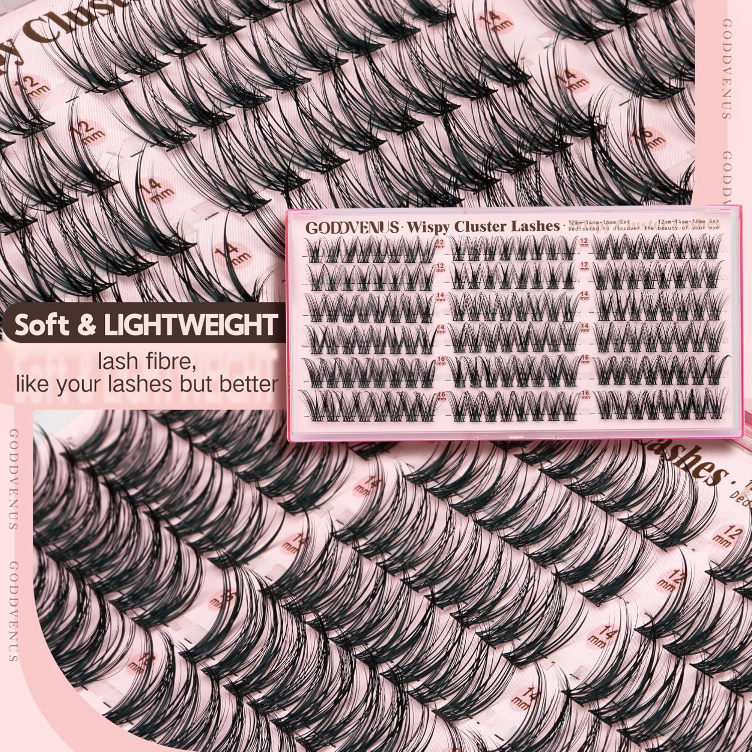 Wispy Natural Lash Clusters CC Curl DIY Cluster Eyelash Extensions for Clean Makeup, Individual False Eyelashes Cat Eye Lash Clusters