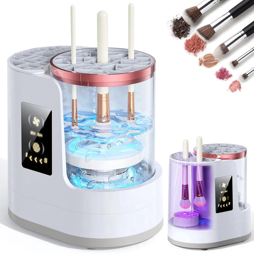 3 in 1 Electric Makeup Brush Cleaner and Dryer, Automatic USB Cosmetic Brush Cleaning Machine with Holder for Deep Cleaning Makeup Brushes, Portable Beauty Essential for Travel Daily Use
