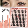 Manga-Lash-Clusters,120Pcs 10-16Mm Lash-Clusters Kit with Spikes,Anime Style DIY Cluster Eyelash Extensions with Bond and Seal and Tweezers（Manga-Kit-120Pcs）