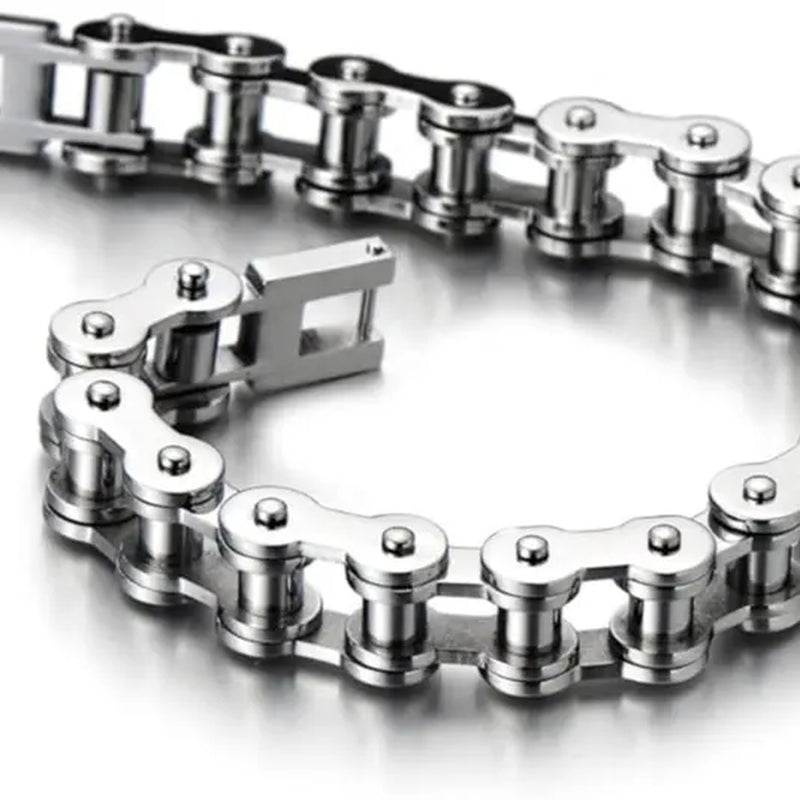 Trendy Hip Hop Punk Motorcycle Chain Bracelet, Fashion Street Style Men'S Versatile Link Bracelet, Cuban Link Bracelet, Stylish Jewelry Accessory(8.5Inch)