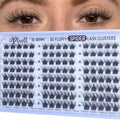 Natural Fluffy Lash Clusters 10-16MM Wispy Eyelash Clusters D Curl Lashes Clusters Invisible Band Cluster Eyelash Extensions Easy Application Cluster Lashes Soft Volume Individual Lashes by