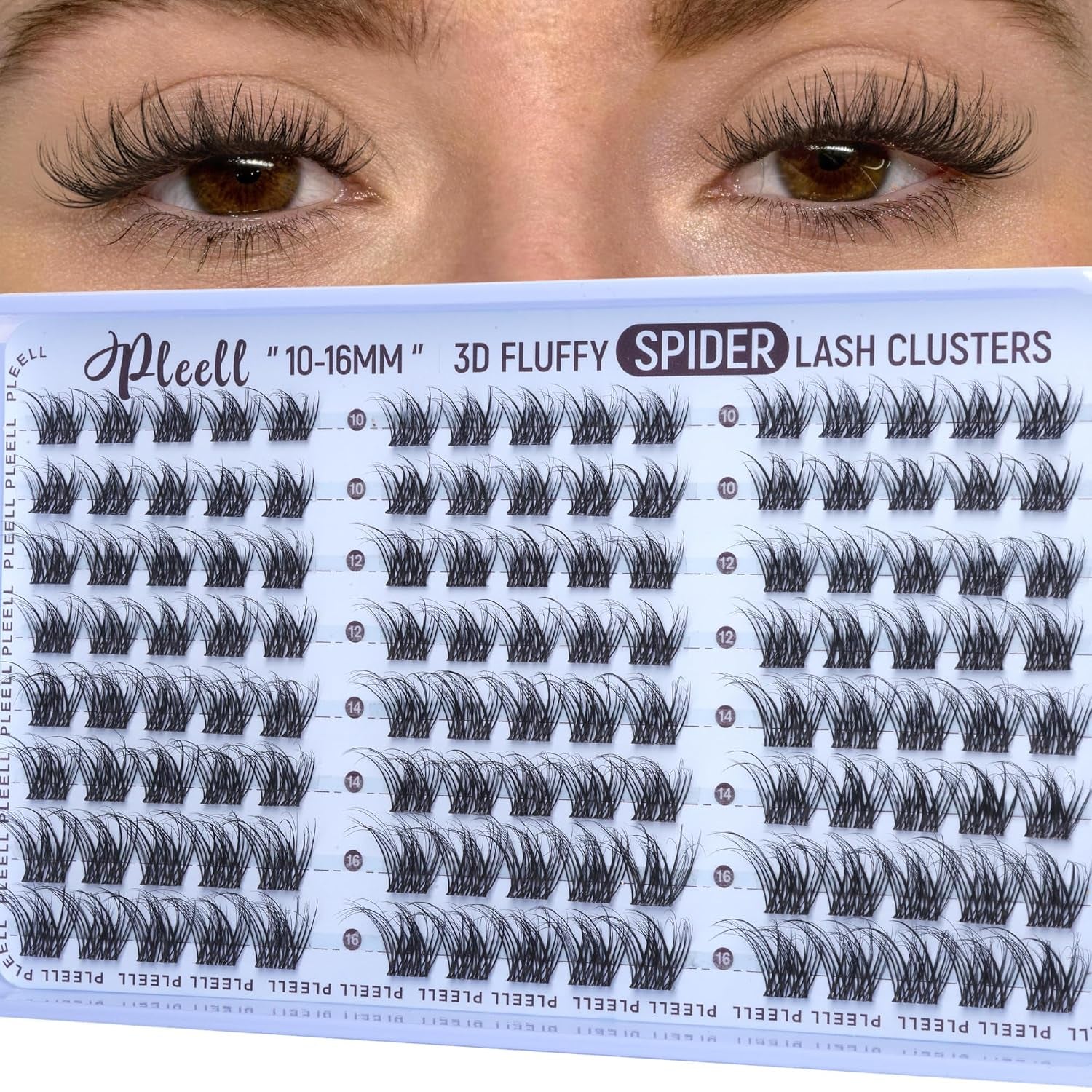 Natural Fluffy Lash Clusters 10-16MM Wispy Eyelash Clusters D Curl Lashes Clusters Invisible Band Cluster Eyelash Extensions Easy Application Cluster Lashes Soft Volume Individual Lashes by