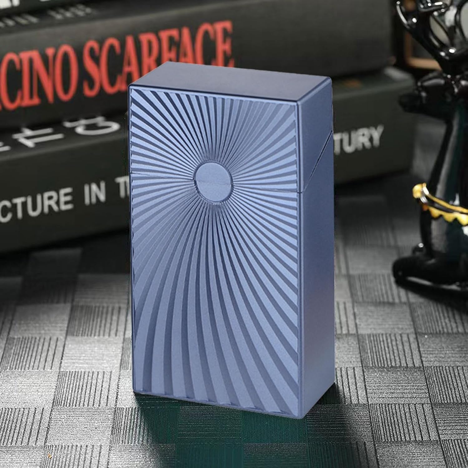 Cigarette Case Box 100Mm Cigarettes 100’S Size Women and Men Perfect Roll Your Own Regular Cigs (2 Boxes Black + Silver, 100Mm)