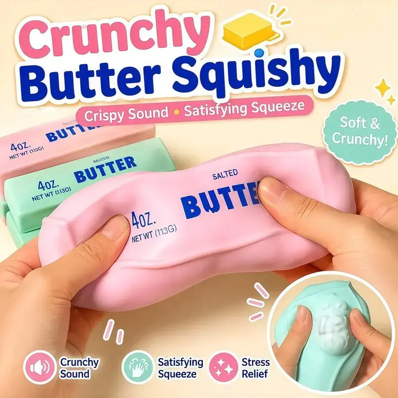 Crunchy Squishy Moldable Butter Fidget Toy - Colorful, Crinkly Sound Sensory Tool, Unisex Stress Relief Item for Ages 6+, Fun Gift Option