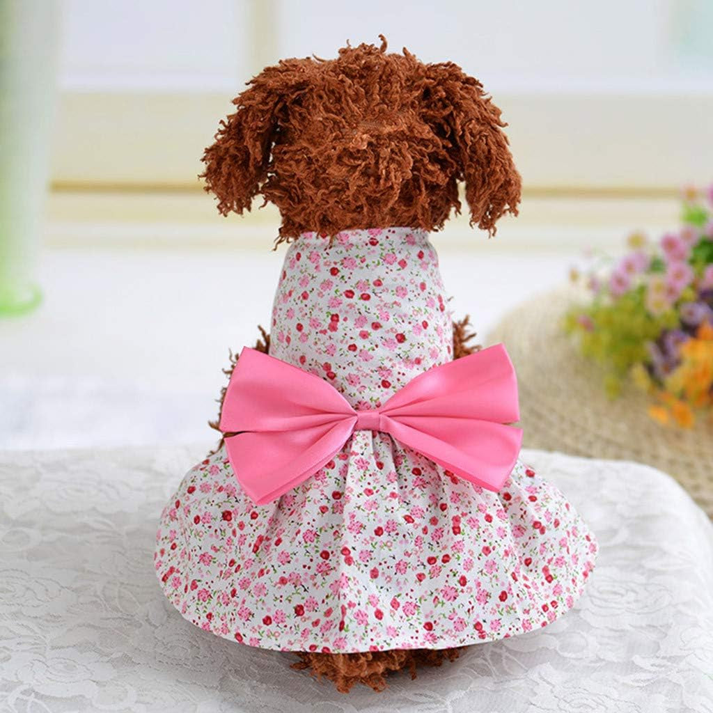 Wakeu Pet Shirt Elephant Pattern Small Dog Clothes Pet Puppy Cat Summer Apparel (XS, Pink)