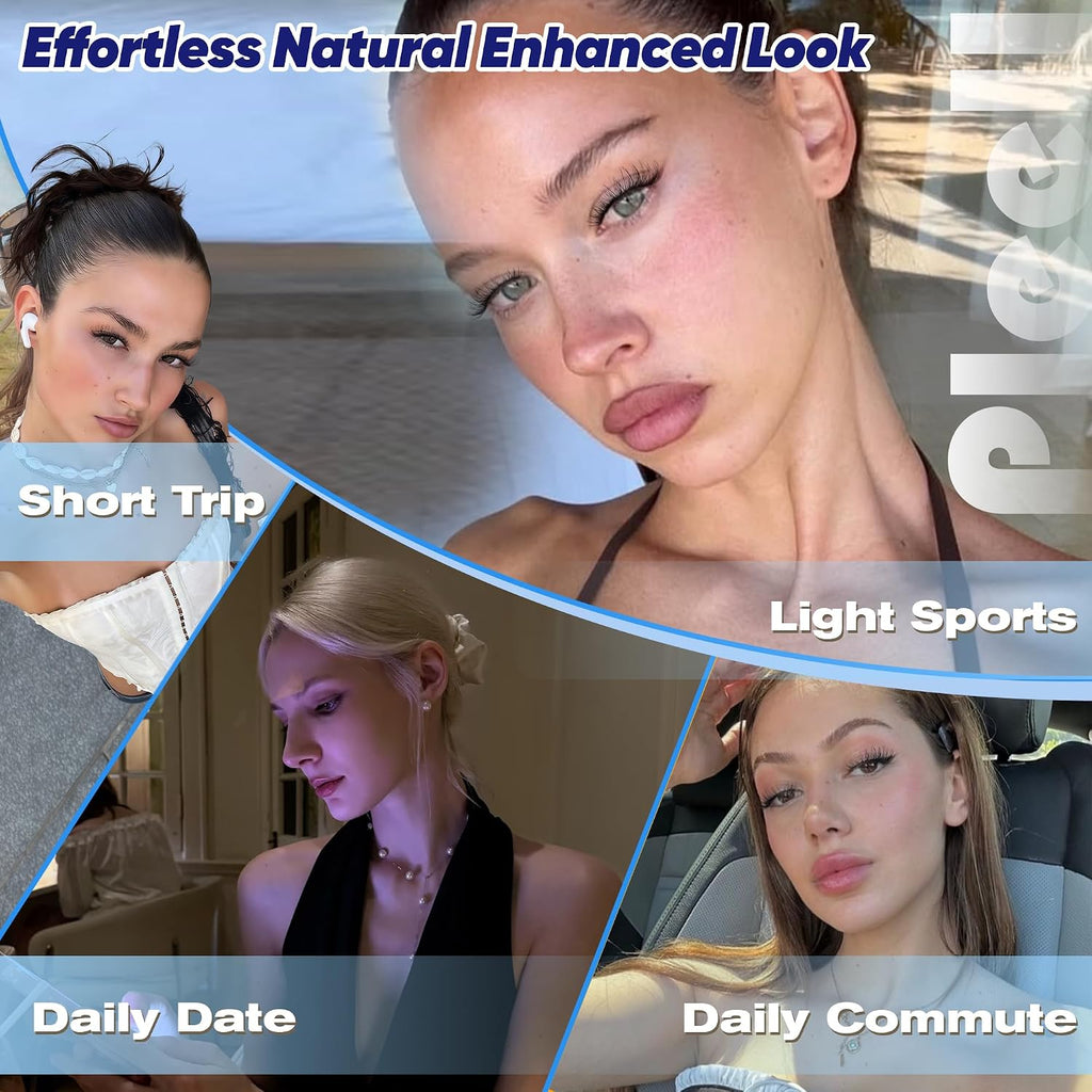 Natural Fluffy Lash Clusters 10-16MM Wispy Eyelash Clusters D Curl Lashes Clusters Invisible Band Cluster Eyelash Extensions Easy Application Cluster Lashes Soft Volume Individual Lashes by