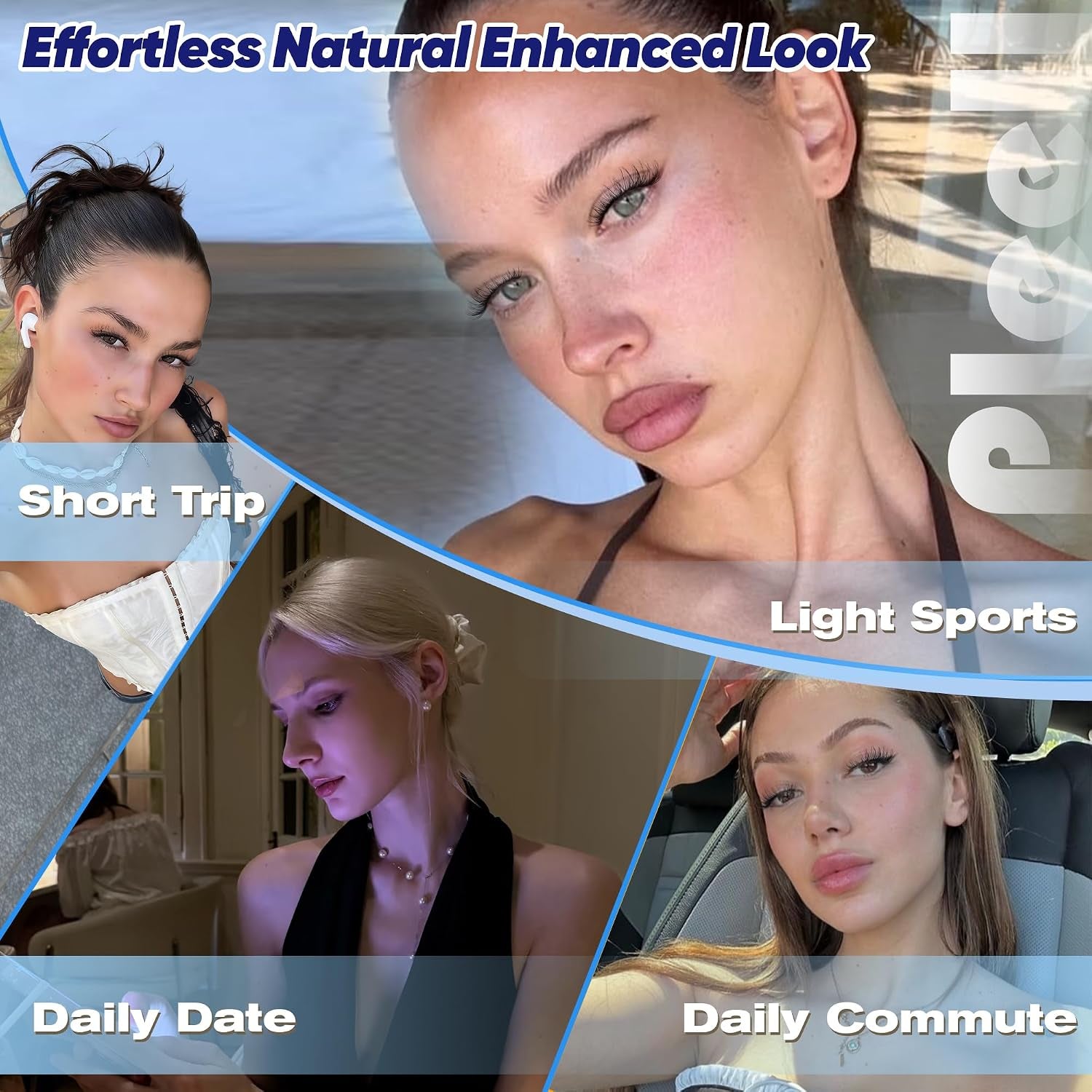 Natural Fluffy Lash Clusters 10-16MM Wispy Eyelash Clusters D Curl Lashes Clusters Invisible Band Cluster Eyelash Extensions Easy Application Cluster Lashes Soft Volume Individual Lashes by