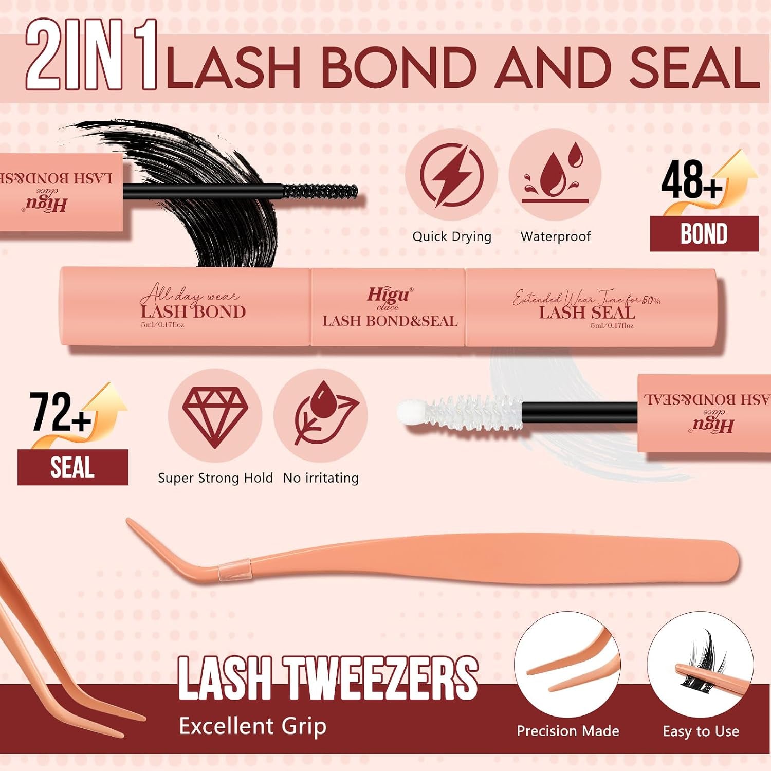 Manga-Lash-Clusters,120Pcs 10-16Mm Lash-Clusters Kit with Spikes,Anime Style DIY Cluster Eyelash Extensions with Bond and Seal and Tweezers（Manga-Kit-120Pcs）