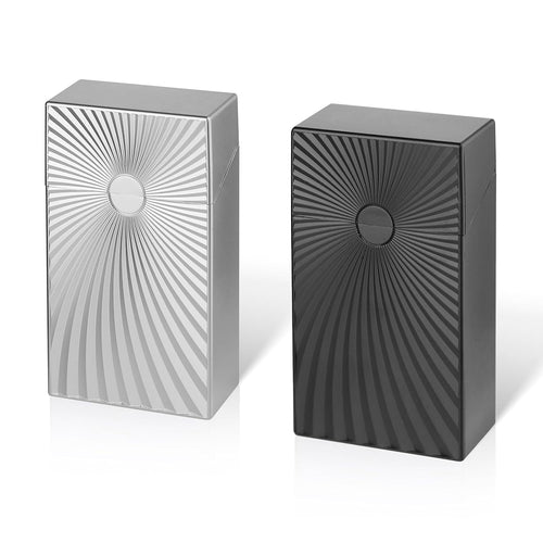 Cigarette Case Box 100Mm Cigarettes 100’S Size Women and Men Perfect Roll Your Own Regular Cigs (2 Boxes Black + Silver, 100Mm)