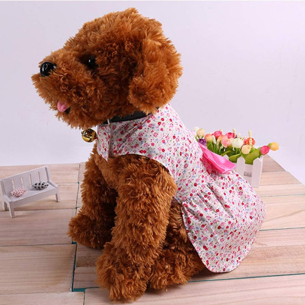 Wakeu Pet Shirt Elephant Pattern Small Dog Clothes Pet Puppy Cat Summer Apparel (XS, Pink)