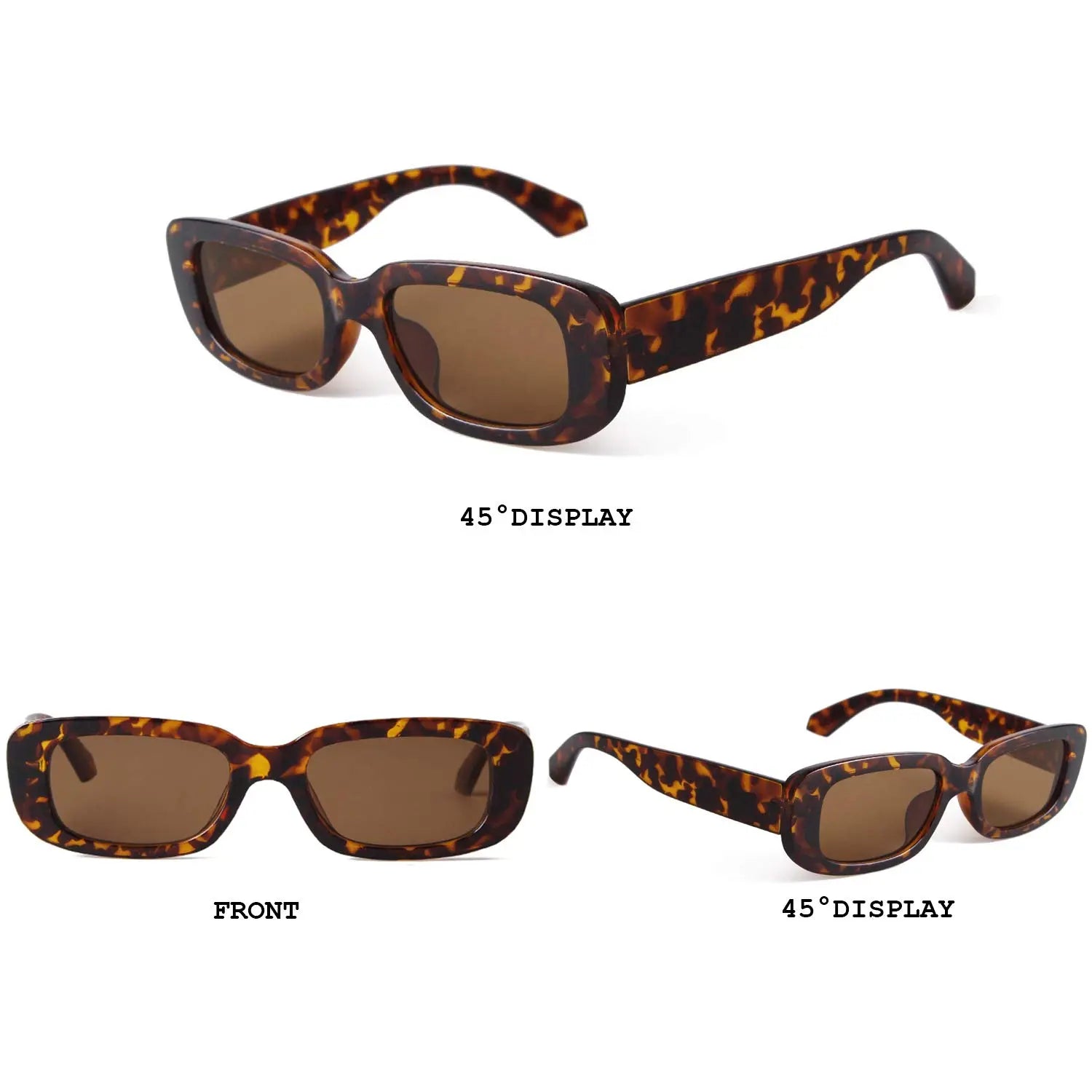 Rectangle Sunglasses for Women Retro Driving Glasses - 90S Vintage Narrow Square Frame - Aesthetic Fashion Eyewear for Streetwear & Travel