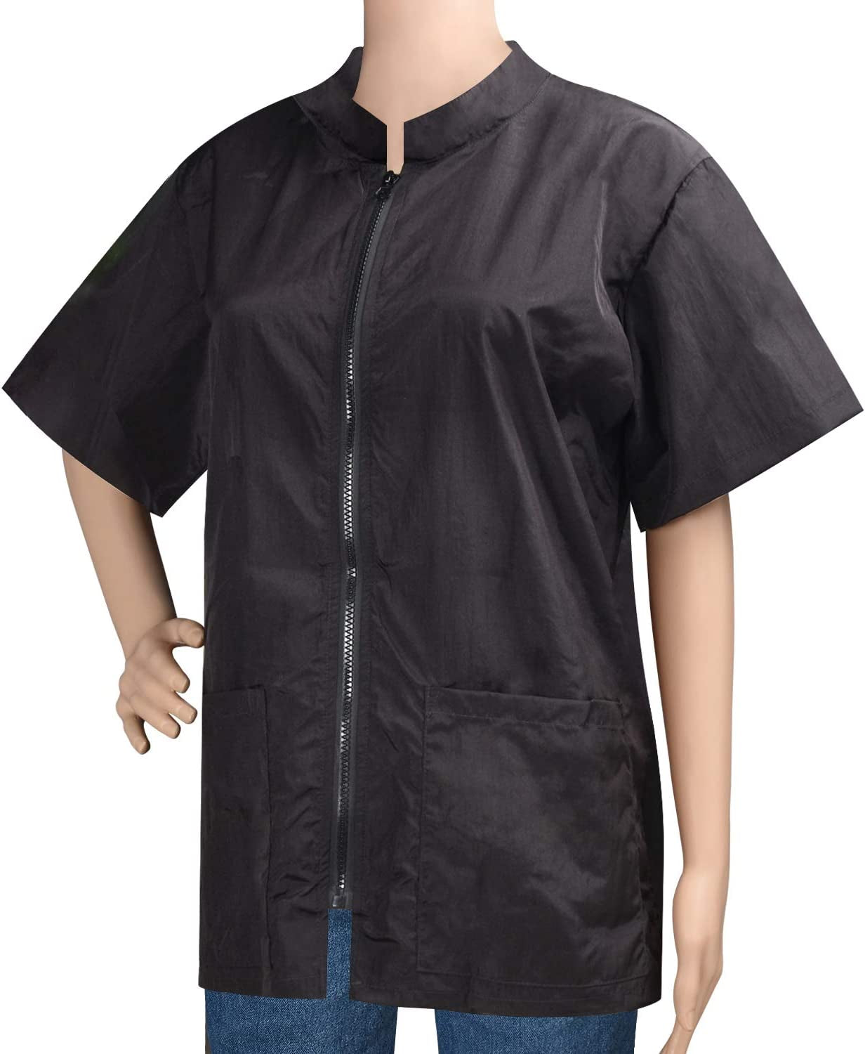 Pet Groomer Jacket with Full Zipper, M Size, Stain & Hair against Salon Jacket, Pet Smock for Pet Beautician Work, Dog Cat Grooming Cloth Apron, Cosmetology Uniforms for Men and Women